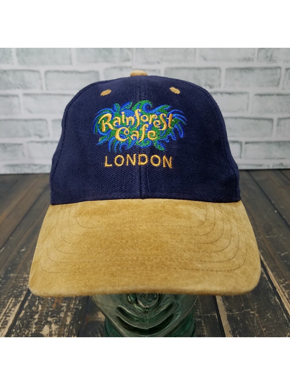 Rain Forest Cafe London Hat Baseball Cap One Size Blue Denim